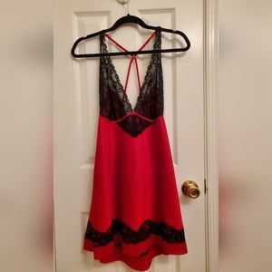 Jezebel Muse Satin Chemise in Tango Red Size XL
